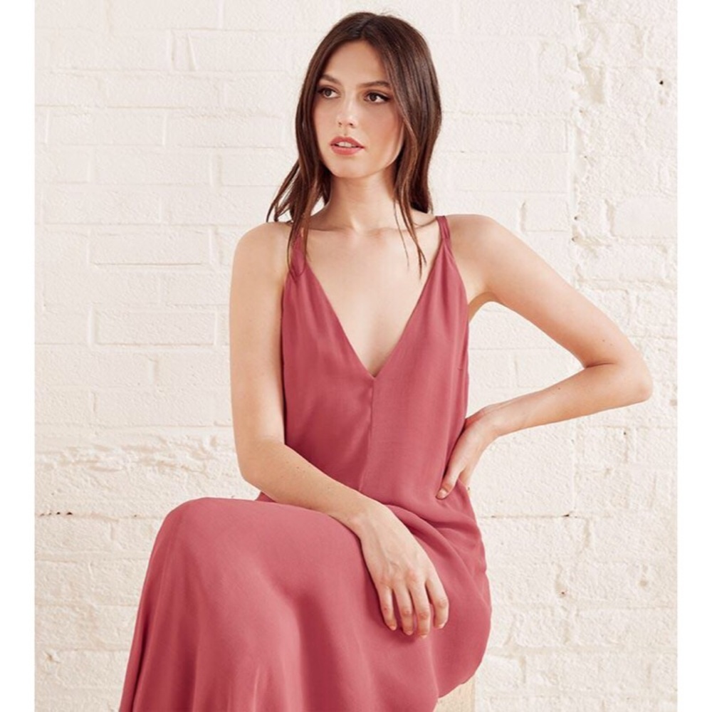 REFORMATION ANGELINA DRESS STRAWBERRY SZ L